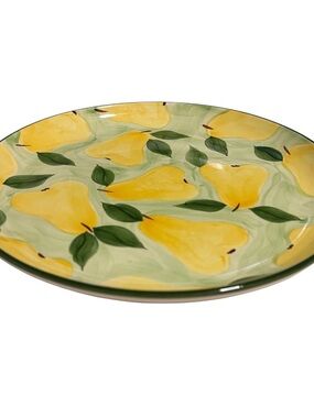 SECLA Hand-Painted Yellow Pear Ceramic Serving Plate by